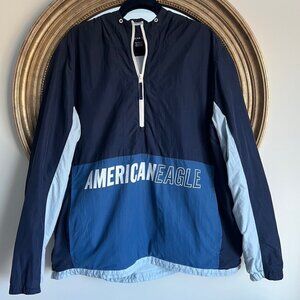 American Eagle Half Zip Hooded Windbreaker